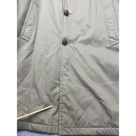 Vintage 70s Brooks Brothers Canvas Over Coat Trench Mens Size 44 Fully Lined